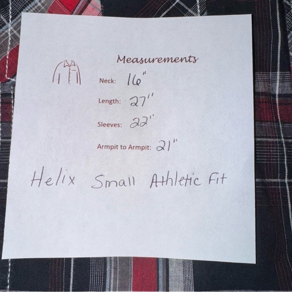 Helix Men’s Western Long Sleeve Shirt Size S Red Black Snaps Yoke Fitted - Picture 8 of 8